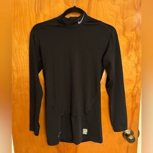 ✨Nike Pro Combat Boys Black Mock Turtleneck Dri-Fit Shirt - Size Medium, EUC